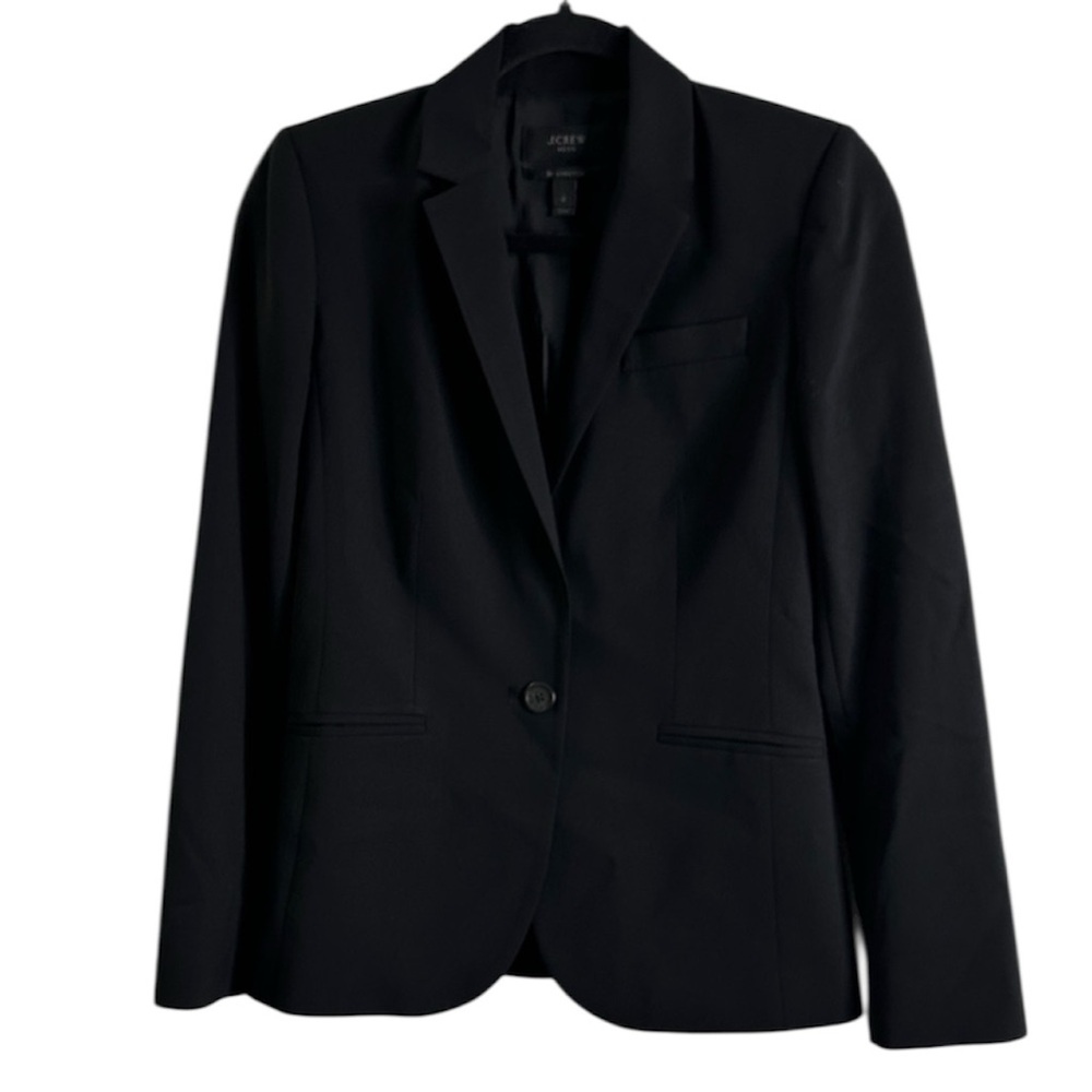 J. Crew 1035 strechTollegno 1900 Elegant Black blazer size 0 classic office